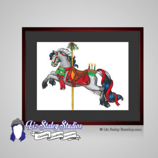 Christmas Carousel Horse art