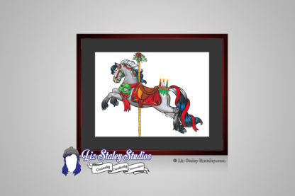 Christmas Carousel Horse art